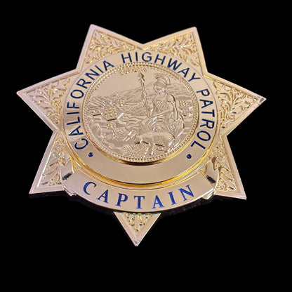 US CHP CAPTAIN California Highway Patrol Abzeichen Replik Film Requisiten anpassbare Nummer 