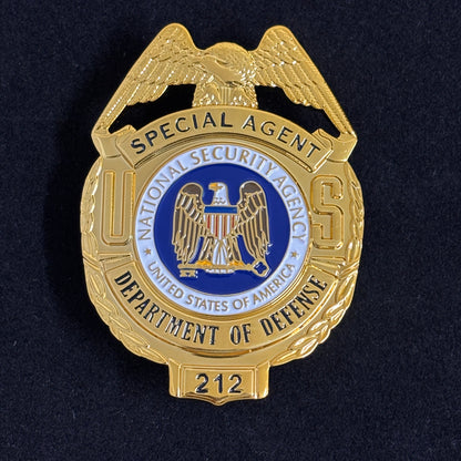 US DOD Department of Defense Special Agent Badge Replik Filmrequisiten 212 