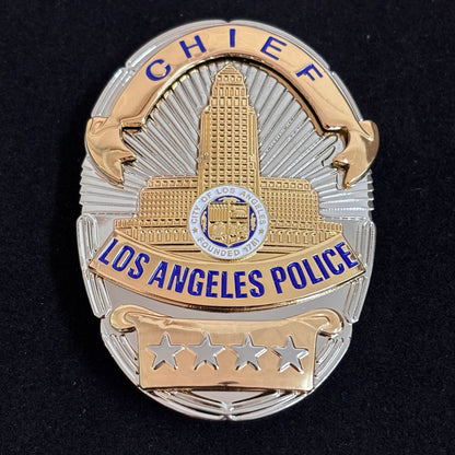 LAPD Chief Los Angeles Police Replica Badge Movie Props 4 Star