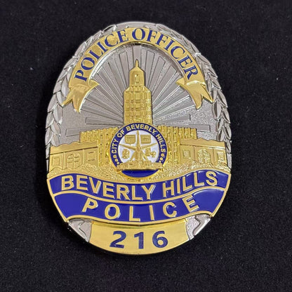 Réplique de l'insigne de détective de la police américaine de Beverly Hills avec le numéro 216, accessoire de cinéma 